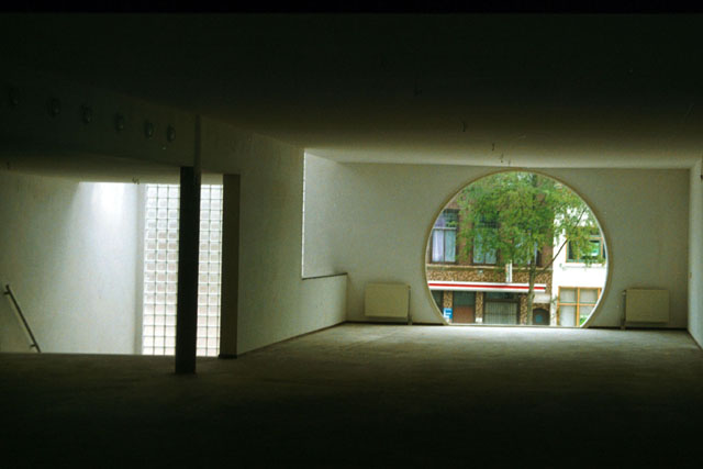 Interior detail showing large ocular window