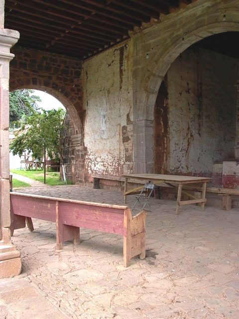 Interior view partially showing the large arched niche altar