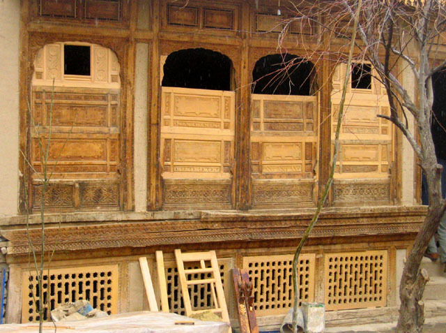 Restored timber <i>patai</i> screens on ground floor of east elevation