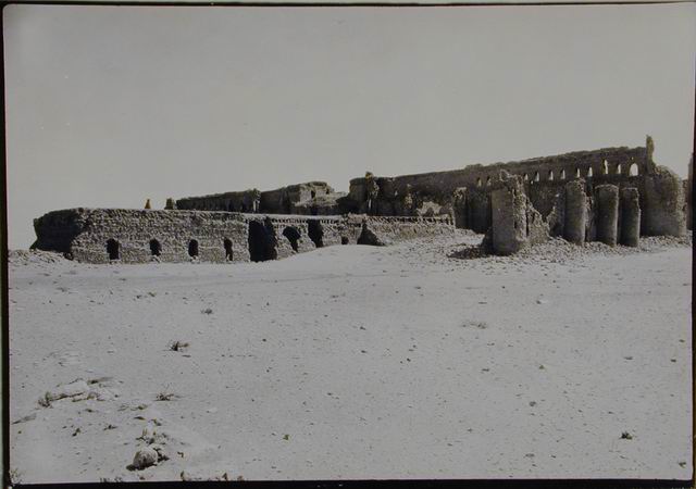 Outer/northern annex, View from northwest, west wall of court at right, north face of main compound in background