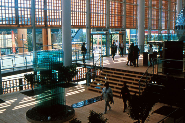 Interior view, showing mezzanine and pathways
