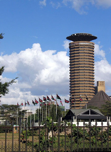 General view from Uhuru Park, with Jomo Kenyatta Mausoleum in the foreground