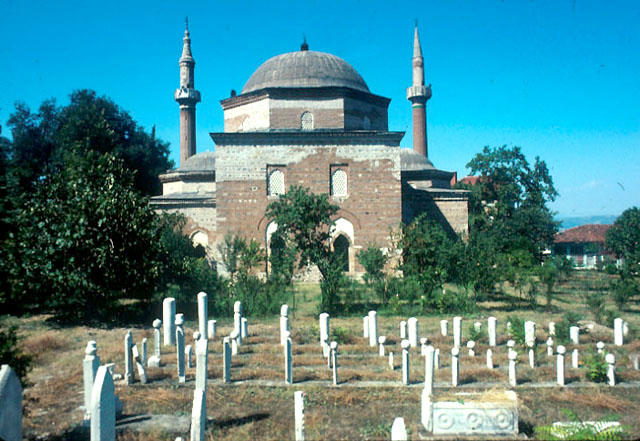 Exterior view of mosque from graveyard to its south