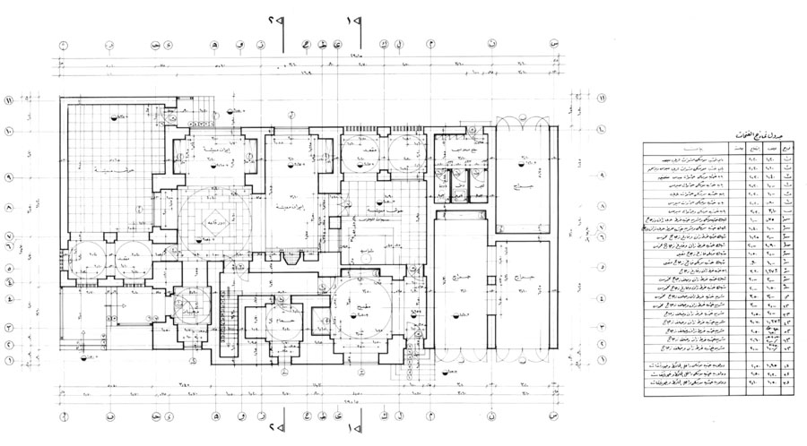 Working drawing:  Fayid house ground floor plan
