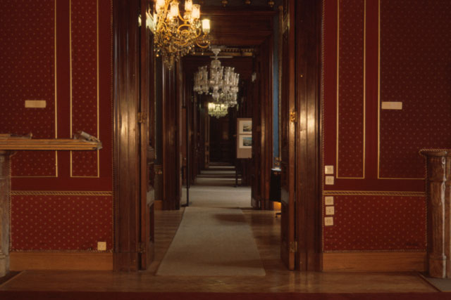 Interior view along corridor
