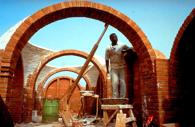 Brick arches under construction