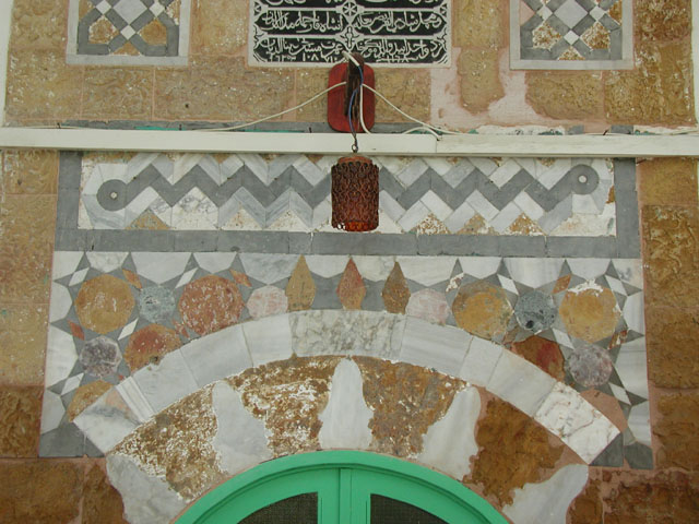 Detail of marble decoration on prayerhall façade
