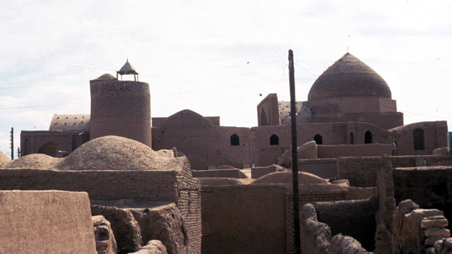 View of mosque in its urban context looking northwest