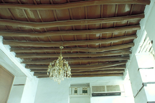 Interior, restored wood ceiling