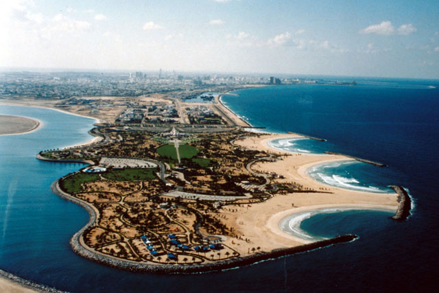 Aerial view showing peninsula