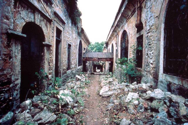 View down central alley, before restoration