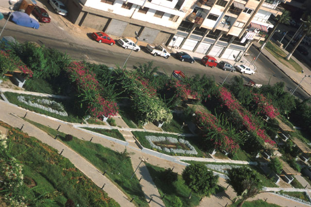 Aerial view, showing garden
