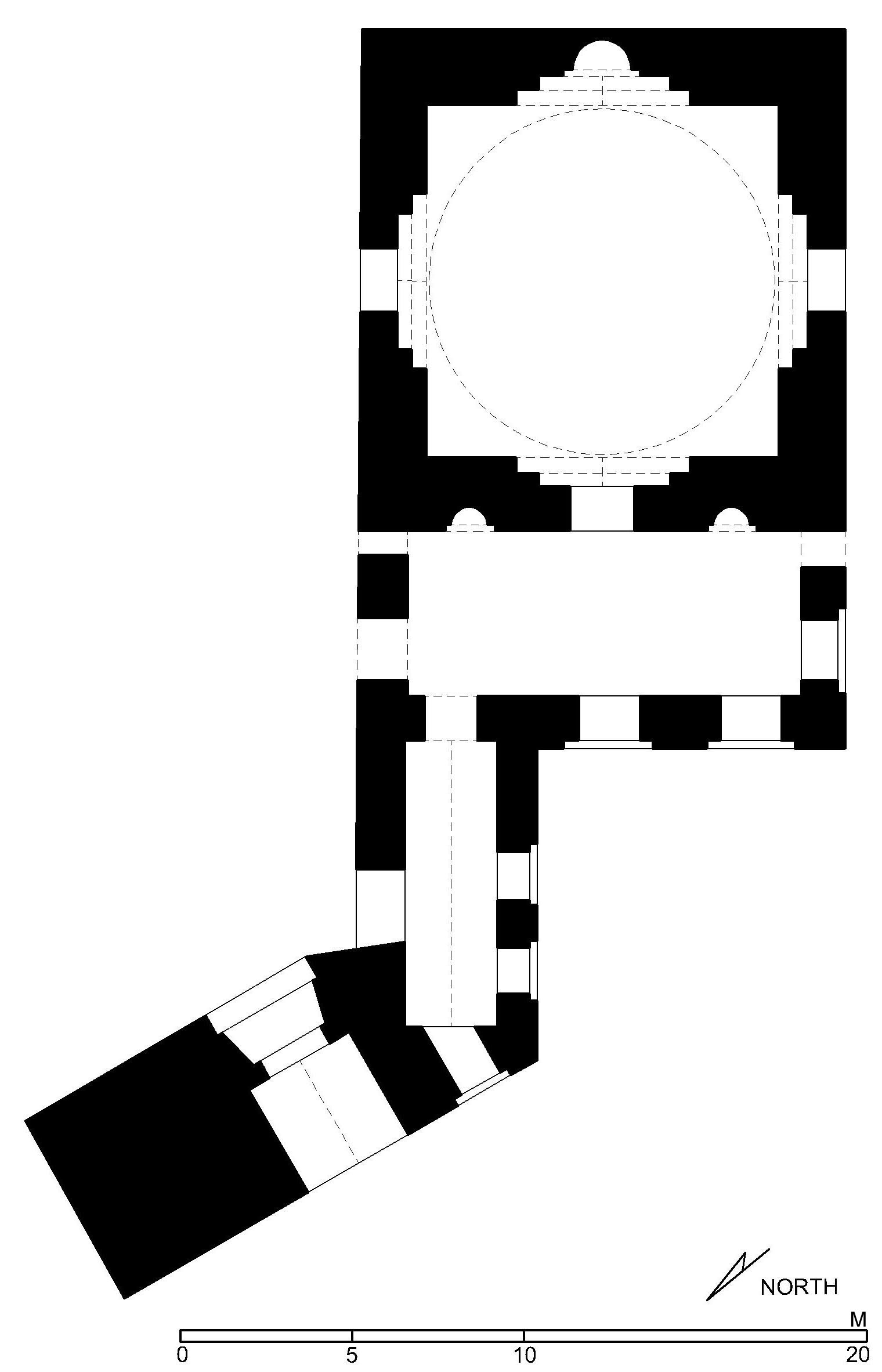 Floor plan of madrasa and mausoleum (after Meinecke)