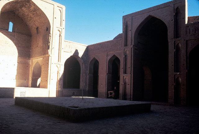 View of courtyard with northeast iwan to left and the smaller southeast iwan