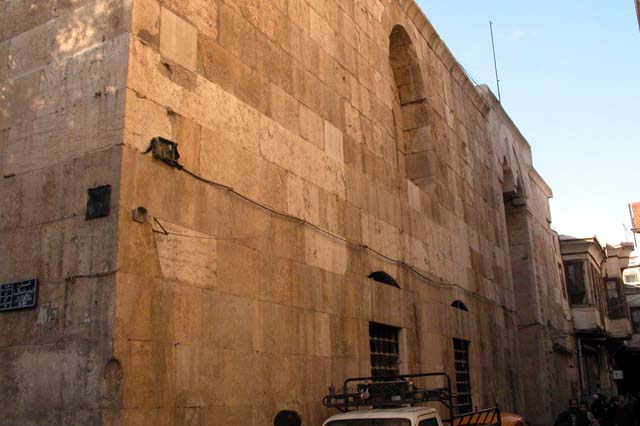 View of the massive stone façade