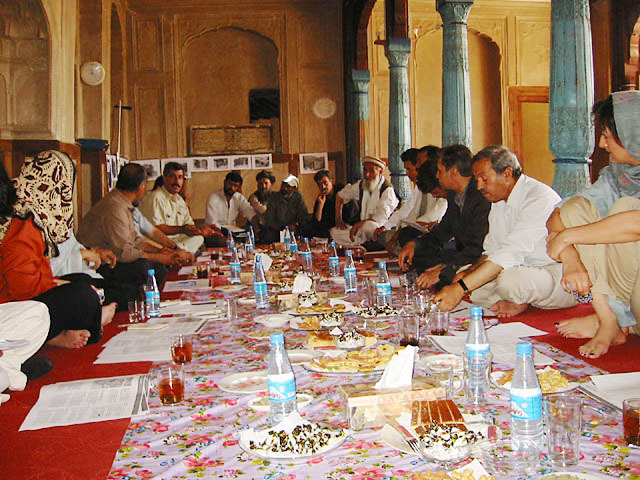 Planning meeting at the Uzbekha Mosque, during restoration