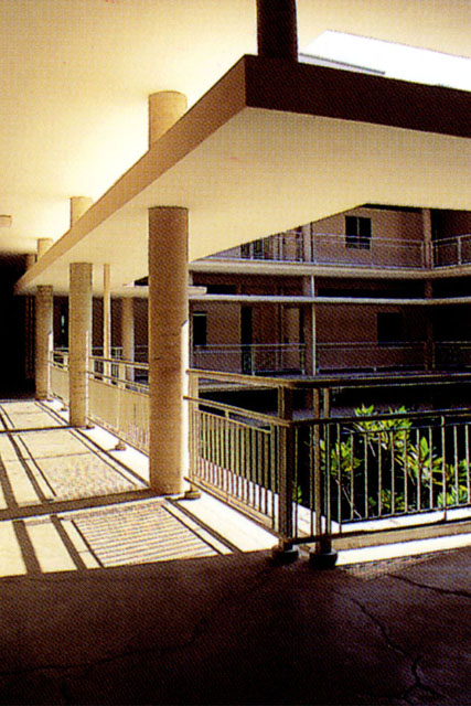 View from balcony to central courtyard