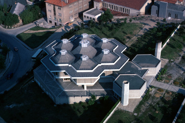Aerial view showing arrangement of domes