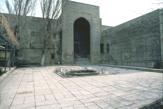 View of the upper level courtyard showing the entrance and west elevation of the shahs' residence
