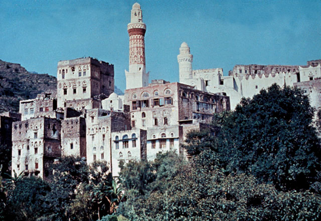 View of the mosque on the hillside