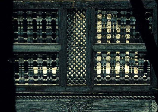 Detail, carved wooden balustrade