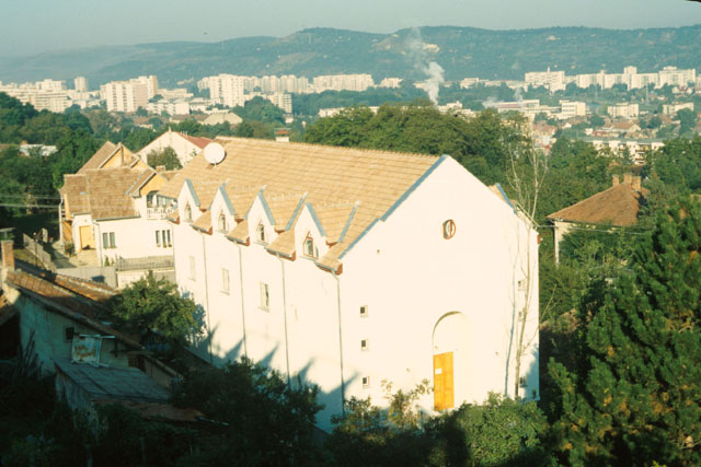 Aerial view showing façade with dormers