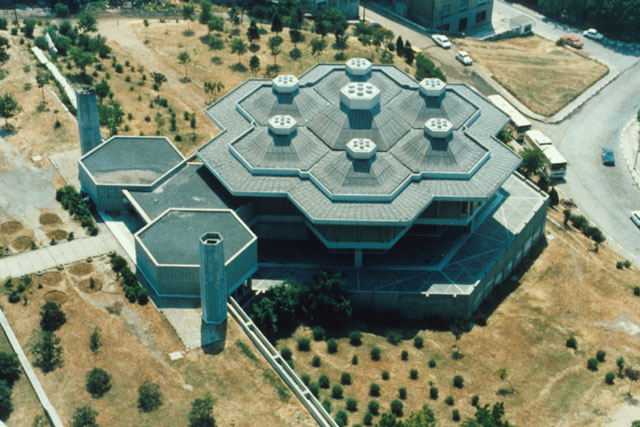 Aerial view showing placement of domes