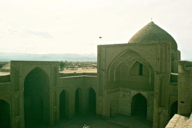 Elevated courtyard view of the southern and eastern iwans