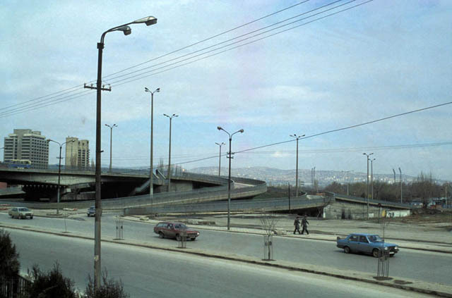 General view of flyover bridge and onramp