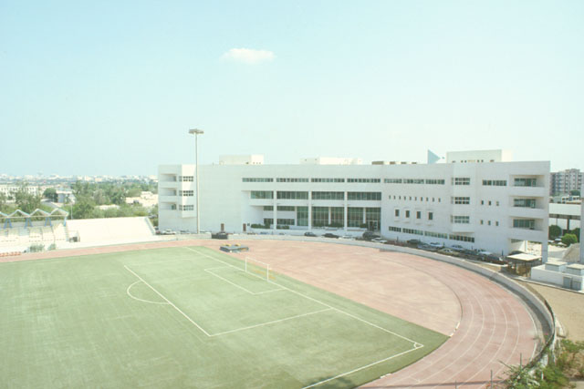 Aerial view showing playing field