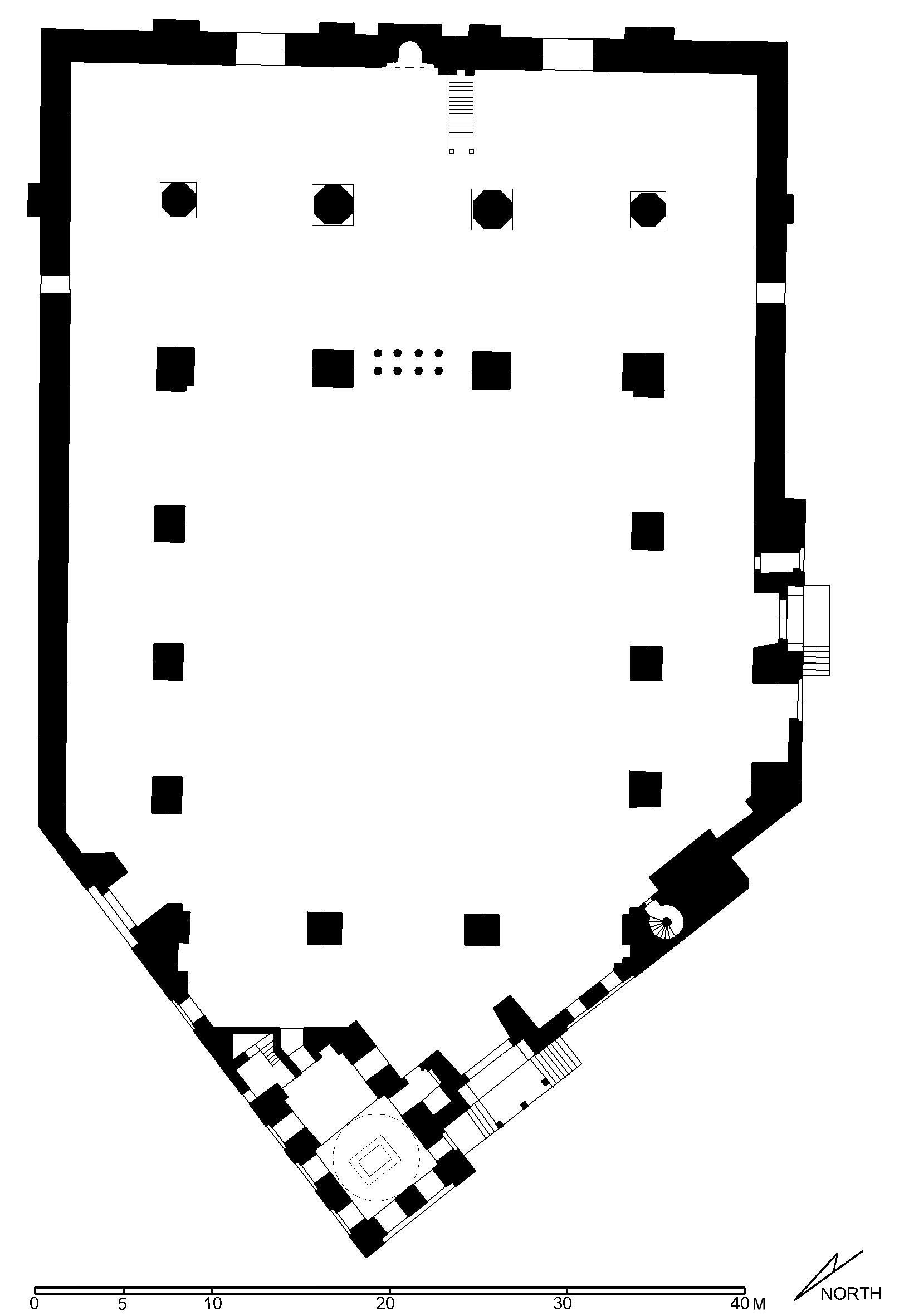 Reconstructed floor plan of complex (after Meinecke)