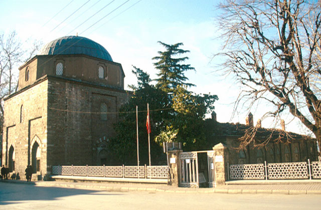 Exterior view of the madrasa from the east, with the classroom (dersane) on the left