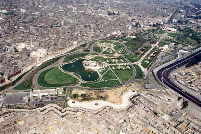 Aerial view of the park, looking northwest