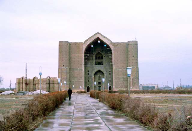 Exterior view from southeast showing the main iwan of the shrine