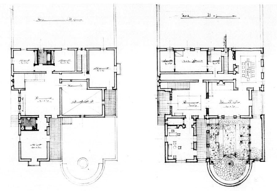 Design drawing: ground floor and first floor plans, 1