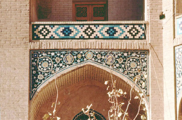 Tile decoration in caravanserai courtyard