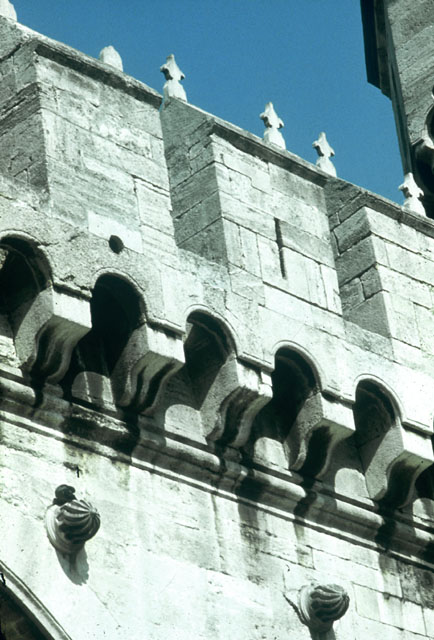 Exterior detail from the stone cornice of the Middle Gate (Orta Kapi)