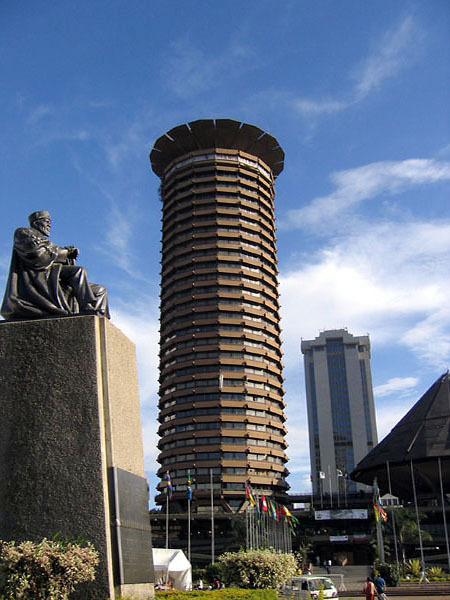 General view from City Square, with the statue of Jomo Kenyatta in the foreground