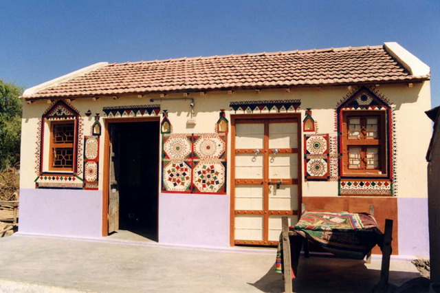 Reconstructed and decorated house