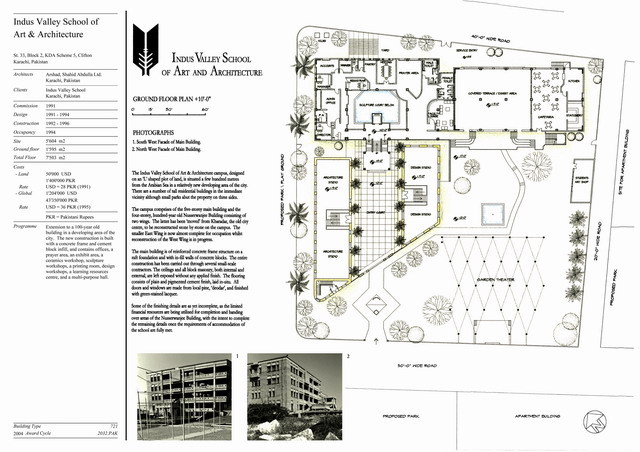 Presentation panel with project description and site plan