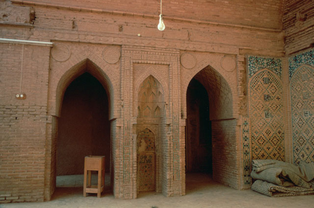 Southern flank of the western iwan, with mihrab niche