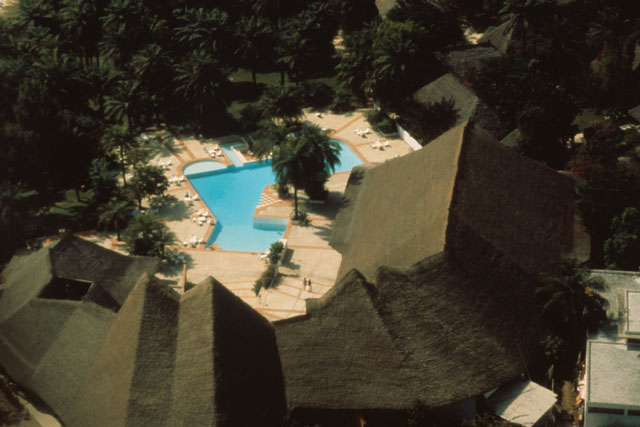 Aerial view showing pool
