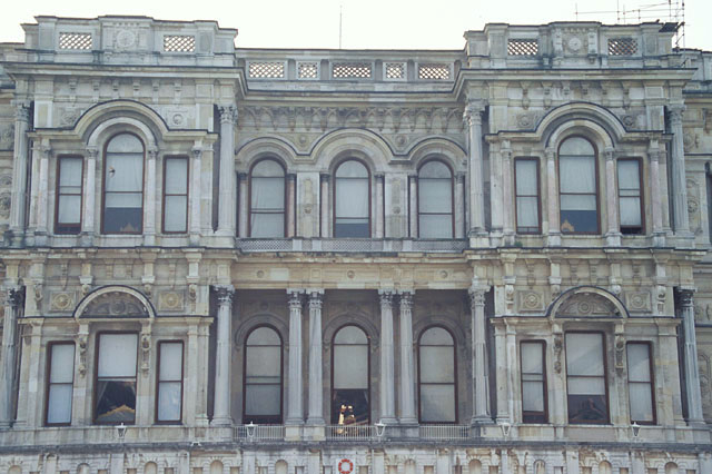 Exterior detail; the center portion of the sea façade as seen from the Bosphorus
