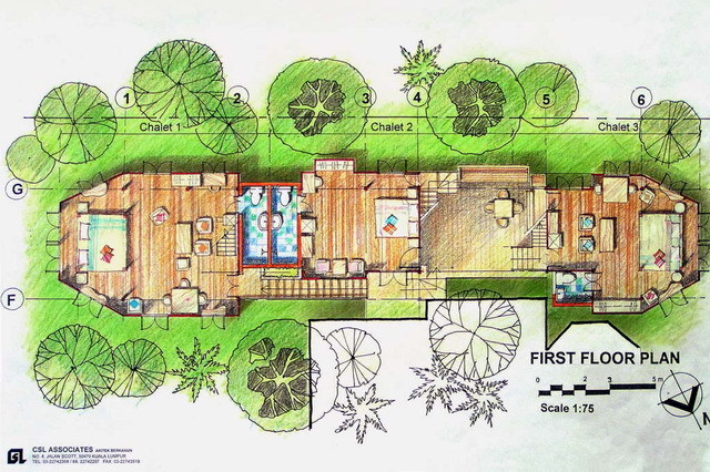 First floor plan of new addition (Teak and Coconut Grove)