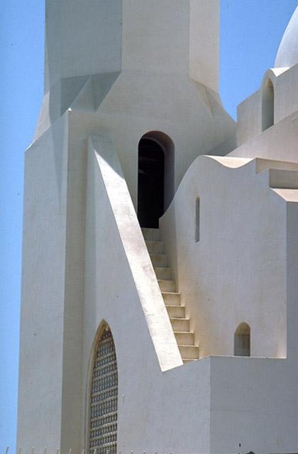 Exterior staircase leading to the minaret