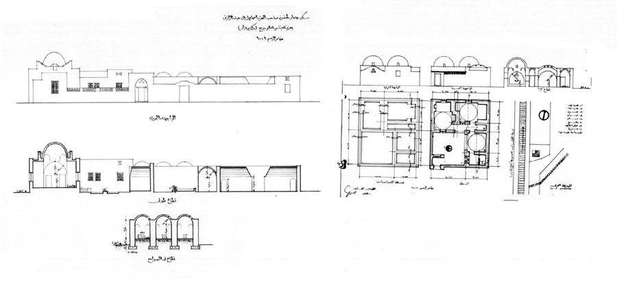 Ezbet Abdelrazek plan, section, elevation