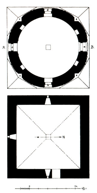 Floor plan of crypt and burial chamber