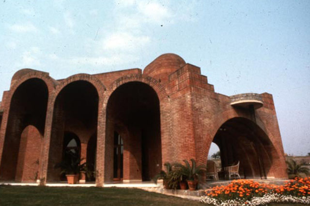 View from courtyard to arcaded loggias