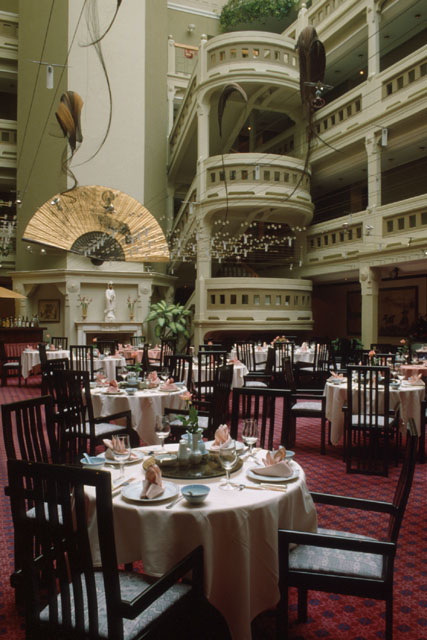 Interior view showing courtyard dining room