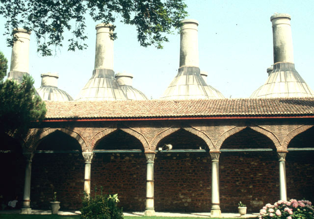 Royal Kitchens - Partial view of the portico and chimneys of the imperial kitchen in the Second Court